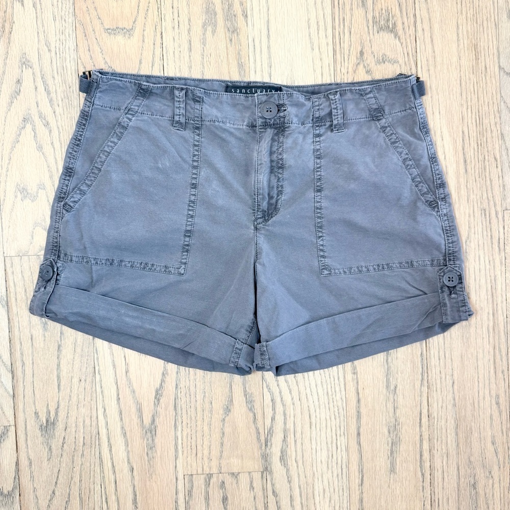 Sanctuary Women’s Charcoal Relaxed Zip Fly Shorts with Pockets Size 26